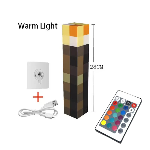 Minecraft LED torch light gaming wall lamp with remote