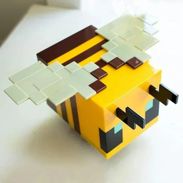 Pixel bee night light LED gaming lamp cute block style bee desk lamp for pixel gaming room decor